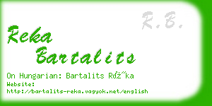 reka bartalits business card